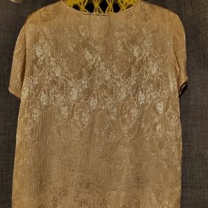 🛍Carole Little shimmery short sleeve top, size 4 EUC